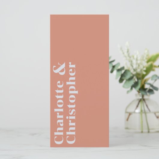 Elegance & Modern Flair Blush Pink Wedding Menu (Staand voorkant)