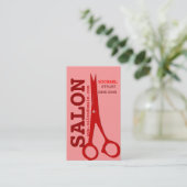 Elegance Modern |red | Scissors Custom Afsprakenkaartje (Staand voorkant)