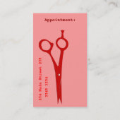 Elegance Modern |red | Scissors Custom Afsprakenkaartje (Achterkant)