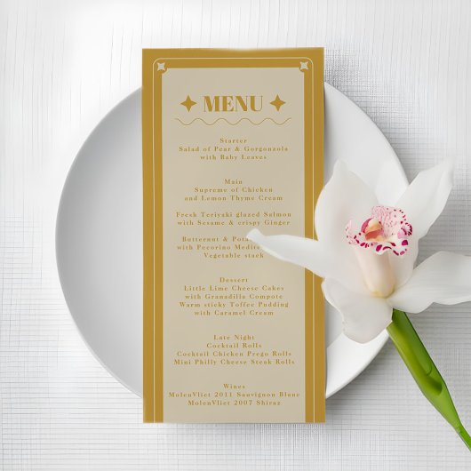 Elegance Modern Vintage Wedding Menu