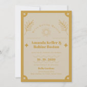 Elegance moderne vintage bruiloft kaart (Voorkant)