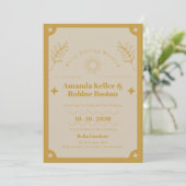 Elegance moderne vintage bruiloft kaart (Staand voorkant)