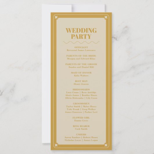 Elegance Moderne Vintage Trouwprogramma's (Achterkant)