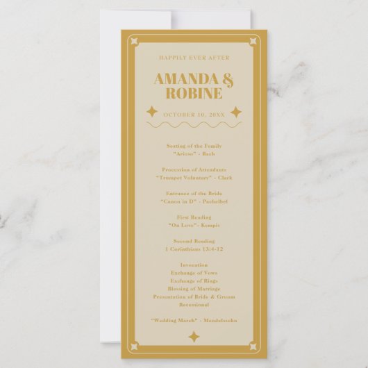 Elegance Moderne Vintage Trouwprogramma's (Voorkant)