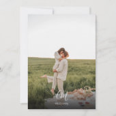 Elegance Monogram Foto QR Code Huwelijk Kaart (Voorkant)