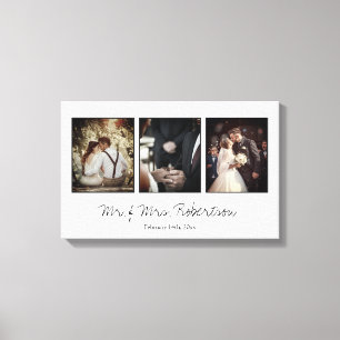 Elegance Newly weds Family and Wedding Stretch Canvas Afdruk