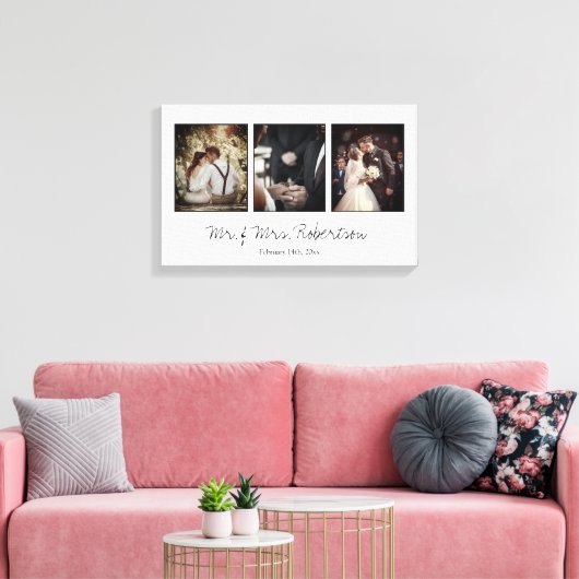 Elegance Newly weds Family and Wedding Stretch Canvas Afdruk (Insitu (Woonkamer))