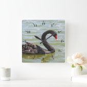 Elegance of Black Swan Vierkante Klok (Huis)