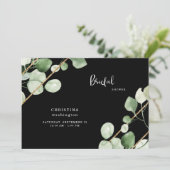 Elegance of Gold & Black Eucalyptus Vrijgezellenfe Kaart (Staand voorkant)