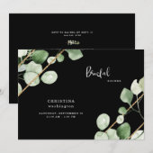 Elegance of Gold & Black Eucalyptus Vrijgezellenfe Kaart (Voorkant / Achterkant)