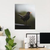 Elegance of the Common Blackbird Fine Art Poster (Thuiskantoor)