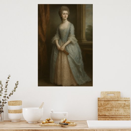 "Elegance of the Era | 1700s British Lady Portrait Poster (Keuken)