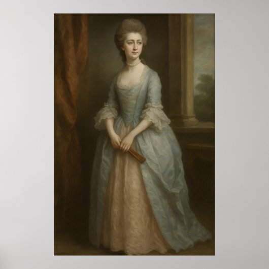 "Elegance of the Era | 1700s British Lady Portrait Poster (Voorkant)