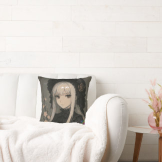 Elegance of the Midnight Blossom Maiden Kussen