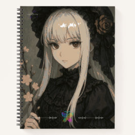Elegance of the Midnight Blossom Maiden Premium Notitieboek