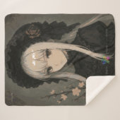 Elegance of the Midnight Blossom Maiden Premium Sherpa Deken (Voorkant (horizontaal))