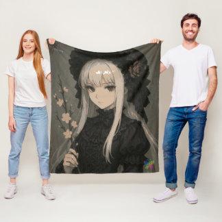 Elegance of the Midnight Blossom Maiden Standard Fleece Deken
