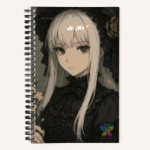 Elegance of the Midnight Blossom Maiden Standard Notitieboek (Voorkant)