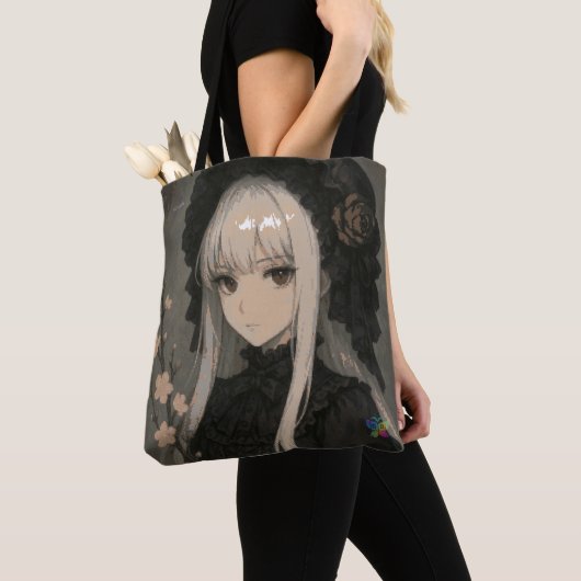 Elegance of the Midnight Blossom Maiden Standard Tote Bag (Dichtbij)