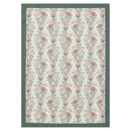 Elegance Ontvouwt:  Bloemen Damask Tafelkleed (Voorkant)