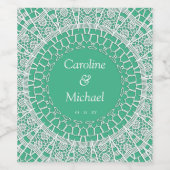 Elegance Party Bruiloft Wit Kant Wijn Etiket (Enkel label)