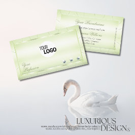 Elegance Pastel Groen met Diamonds en Logo Luxe Visitekaartje