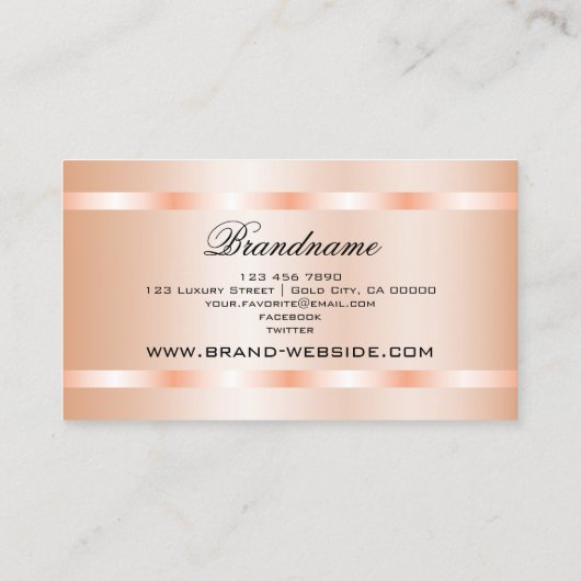 Elegance Pastel Roos Luxe glinsterende Blush Visitekaartje (Achterkant)