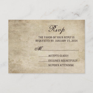  Elegance Plain Wedding RSVP-kaart RSVP Kaartje