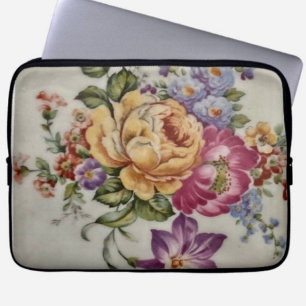 Elegance porselein-geïnspireerde bloemenelektronic laptop sleeve