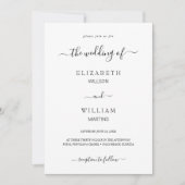 Elegance QR Code RSVP Calligraphy Script Weduwen Kaart (Voorkant)