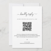 Elegance QR Code RSVP Calligraphy Script Weduwen Kaart (Achterkant)