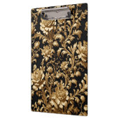 Elegance Reimagined: De Zwarte en Gouden Bloemen Klembord (Links)