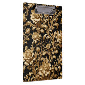 Elegance Reimagined: De Zwarte en Gouden Bloemen Klembord (Rechts)