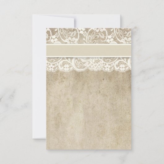  Elegance Ribbon op Lace Wedding RSVP-kaart RSVP Kaartje (Achterkant)