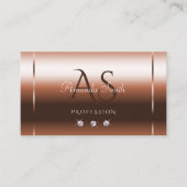 Elegance Roos Golden Sparkle Diamonds en Initialen Visitekaartje (Voorkant)