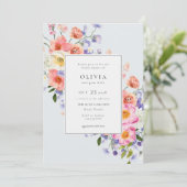 Elegance Roze Boho Bloemen Vrijgezellenfeest Kaart (Staand voorkant)