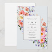 Elegance Roze Boho Bloemen Vrijgezellenfeest Kaart (Voorkant / Achterkant)