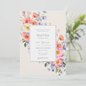 Elegance Roze Boho Bloemen Vrijgezellenfeest Kaart (Staand voorkant)