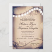  Elegance Rustic Lights Wedding Invitation Kaart (Voorkant)