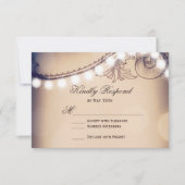  Elegance Rustic Lights Wedding RSVP-kaarten RSVP Kaartje (Voorkant)