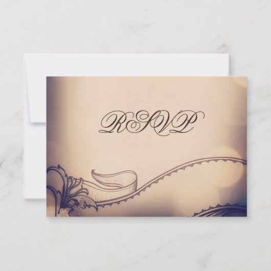  Elegance Rustic Lights Wedding RSVP-kaarten RSVP Kaartje (Achterkant)