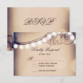  Elegance Rustic Lights Wedding RSVP-kaarten RSVP Kaartje (Voorkant / Achterkant)