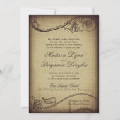  Elegance Rustic Wedding Invitations Kaart (Voorkant)