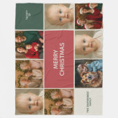 elegance Sage 8 Photos collage merry Christmas Fleece Deken (Voorkant)