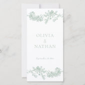 Elegance Sage Green Wedding Programma (Voorkant)