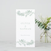 Elegance Sage Green Wedding Programma (Staand voorkant)