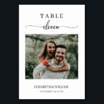 Elegance Script Foto Tafelnummer Elf Bruiloft<br><div class="desc">Modern en elegant ontwerp gedrukt Elegance Script Modern Foto Bruiloft Tafelnummer Elf dat kan worden aangepast met uw tekst en voeg elke tafelnummerkaart toe aan uw winkelwagen, één voor één. Klik op de "Pas het aan" knop en gebruik onze ontwerp tool om deze template aan te passen. Kijk in de...</div>