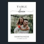 Elegance Script Foto Tafelnummer Elf Bruiloft<br><div class="desc">Modern en elegant ontwerp gedrukt Elegance Script Modern Foto Bruiloft Tafelnummer Elf dat kan worden aangepast met uw tekst en voeg elke tafelnummerkaart toe aan uw winkelwagen, één voor één. Klik op de "Pas het aan" knop en gebruik onze ontwerp tool om deze template aan te passen. Kijk in de...</div>