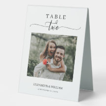 Elegance Script Photo Weduwtabel nummer twee