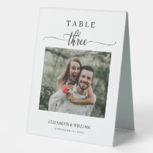 Elegance Script Photo Weduwtable Number Drie